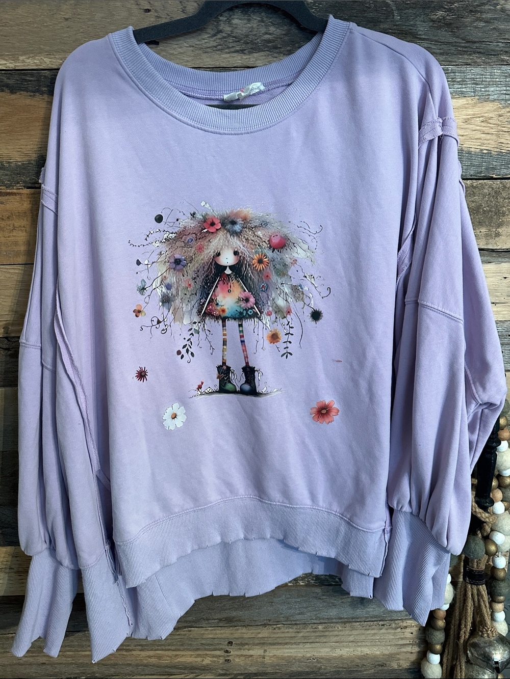 Graphic Sweatshirt - Floral Doll Print Camden .. to cute soft